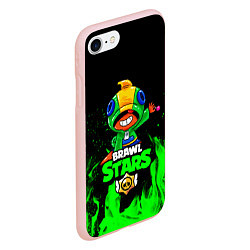 Чехол iPhone 7/8 матовый Brawl Stars LEON, цвет: 3D-светло-розовый — фото 2