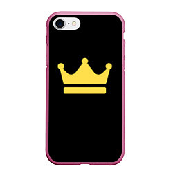 Чехол iPhone 7/8 матовый Корона золотая, цвет: 3D-малиновый