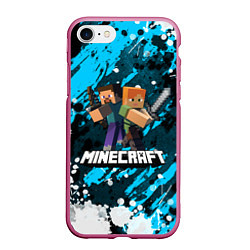 Чехол iPhone 7/8 матовый Minecraft Майнкрафт