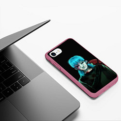 Чехол iPhone 7/8 матовый Sally face, цвет: 3D-малиновый — фото 2