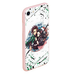 Чехол iPhone 7/8 матовый KIMETSU NO YAIBA, цвет: 3D-светло-розовый — фото 2