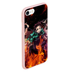 Чехол iPhone 7/8 матовый KIMETSU NO YAIBA, цвет: 3D-светло-розовый — фото 2