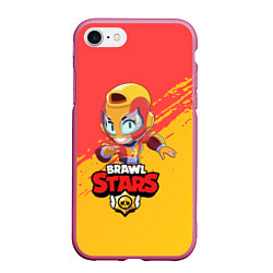 Чехол iPhone 7/8 матовый BRAWL STARS MAX, цвет: 3D-малиновый