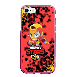 Чехол iPhone 7/8 матовый BRAWL STARS MAX, цвет: 3D-малиновый