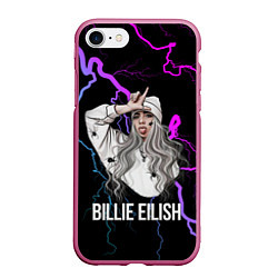 Чехол iPhone 7/8 матовый BILLIE EILISH, цвет: 3D-малиновый