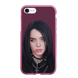 Чехол iPhone 7/8 матовый BILLIE EILISH, цвет: 3D-малиновый