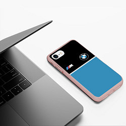 Чехол iPhone 7/8 матовый BMW БМВ, цвет: 3D-светло-розовый — фото 2