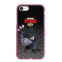 Чехол iPhone 7/8 матовый Brawl Stars Crow, цвет: 3D-малиновый