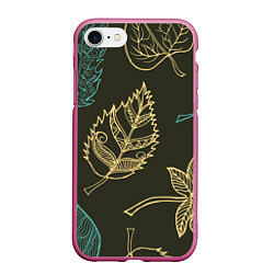 Чехол iPhone 7/8 матовый Осенний мотив, цвет: 3D-малиновый