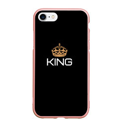 Чехол iPhone 7/8 матовый Король, цвет: 3D-светло-розовый