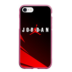 Чехол iPhone 7/8 матовый MICHAEL JORDAN, цвет: 3D-малиновый