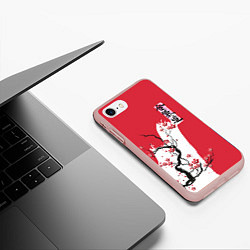 Чехол iPhone 7/8 матовый Сакура Айкидо, цвет: 3D-светло-розовый — фото 2