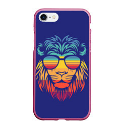 Чехол iPhone 7/8 матовый LION2, цвет: 3D-малиновый