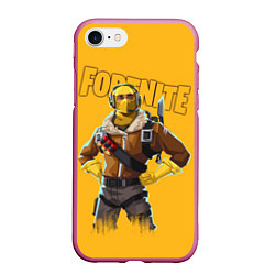 Чехол iPhone 7/8 матовый Fortnite, цвет: 3D-малиновый