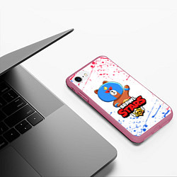 Чехол iPhone 7/8 матовый BRAWL STARS EL BROWN, цвет: 3D-малиновый — фото 2