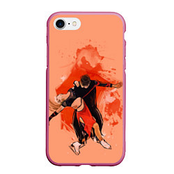 Чехол iPhone 7/8 матовый Парное фигурное катание, цвет: 3D-малиновый