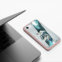 Чехол iPhone 7/8 матовый Фехтовальщик, цвет: 3D-светло-розовый — фото 2