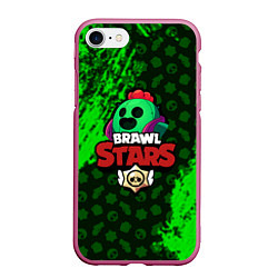 Чехол iPhone 7/8 матовый BRAWL STARS SPIKE, цвет: 3D-малиновый