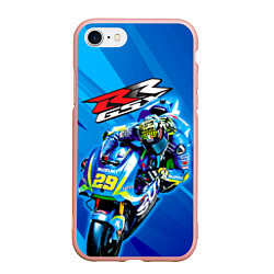 Чехол iPhone 7/8 матовый Suzuki MotoGP, цвет: 3D-светло-розовый