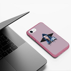Чехол iPhone 7/8 матовый Billie Pink Art, цвет: 3D-малиновый — фото 2