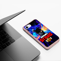 Чехол iPhone 7/8 матовый Brawl Stars - Crow, цвет: 3D-светло-розовый — фото 2