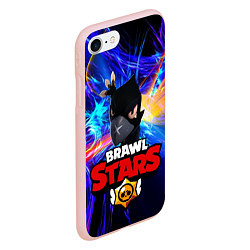 Чехол iPhone 7/8 матовый Brawl Stars - Crow, цвет: 3D-светло-розовый — фото 2