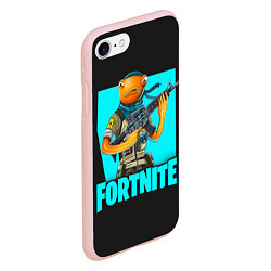 Чехол iPhone 7/8 матовый Fortnite, цвет: 3D-светло-розовый — фото 2