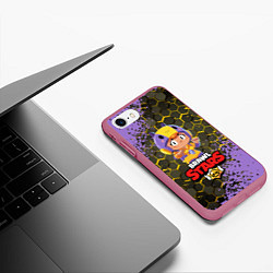 Чехол iPhone 7/8 матовый BRAWL STARS BEA, цвет: 3D-малиновый — фото 2