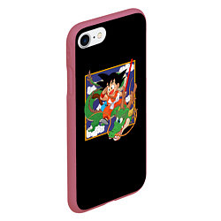 Чехол iPhone 7/8 матовый Dragon Ball, цвет: 3D-малиновый — фото 2