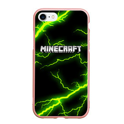 Чехол iPhone 7/8 матовый MINECRAFT STORM, цвет: 3D-светло-розовый