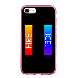 Чехол iPhone 7/8 матовый FIRE ICE, цвет: 3D-малиновый