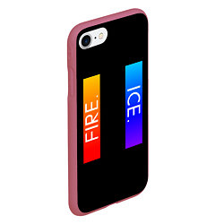 Чехол iPhone 7/8 матовый FIRE ICE, цвет: 3D-малиновый — фото 2