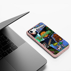 Чехол iPhone 7/8 матовый Terraria, цвет: 3D-светло-розовый — фото 2