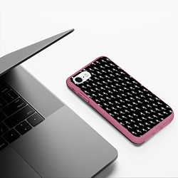 Чехол iPhone 7/8 матовый LiL PEEP Pattern, цвет: 3D-малиновый — фото 2