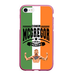 Чехол iPhone 7/8 матовый Conor McGregor, цвет: 3D-малиновый