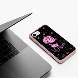 Чехол iPhone 7/8 матовый LIL PEEP, цвет: 3D-светло-розовый — фото 2