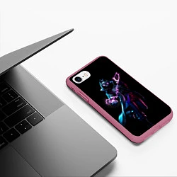Чехол iPhone 7/8 матовый Fortnite Спина, цвет: 3D-малиновый — фото 2