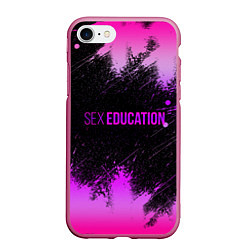 Чехол iPhone 7/8 матовый Sex education, цвет: 3D-малиновый