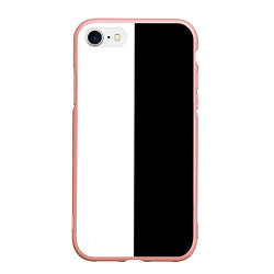 Чехол iPhone 7/8 матовый ПРОСТО ЧЁРНО-БЕЛЫЙ, цвет: 3D-светло-розовый
