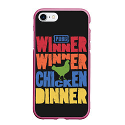 Чехол iPhone 7/8 матовый Winner Chicken Dinner, цвет: 3D-малиновый