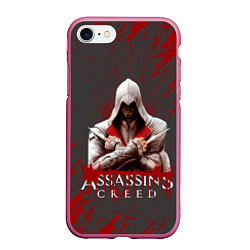 Чехол iPhone 7/8 матовый Assassin’s Creed, цвет: 3D-малиновый