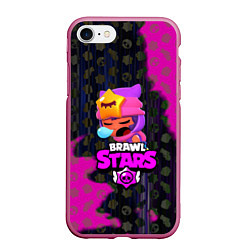 Чехол iPhone 7/8 матовый BRAWL STARS SANDY, цвет: 3D-малиновый