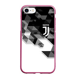 Чехол iPhone 7/8 матовый JUVENTUS, цвет: 3D-малиновый