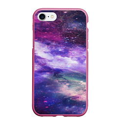 Чехол iPhone 7/8 матовый Фрактал космос, цвет: 3D-малиновый