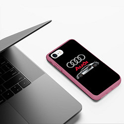 Чехол iPhone 7/8 матовый AUDI, цвет: 3D-малиновый — фото 2