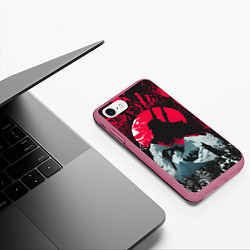 Чехол iPhone 7/8 матовый Ведьмак, цвет: 3D-малиновый — фото 2