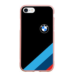 Чехол iPhone 7/8 матовый BMW, цвет: 3D-светло-розовый