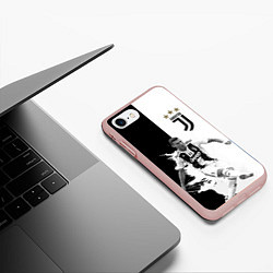 Чехол iPhone 7/8 матовый Cristiano Ronaldo, цвет: 3D-светло-розовый — фото 2