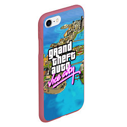 Чехол iPhone 7/8 матовый GRAND THEFT AUTO:VICE CITY, цвет: 3D-малиновый — фото 2