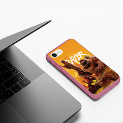 Чехол iPhone 7/8 матовый Doom Slayer, цвет: 3D-малиновый — фото 2